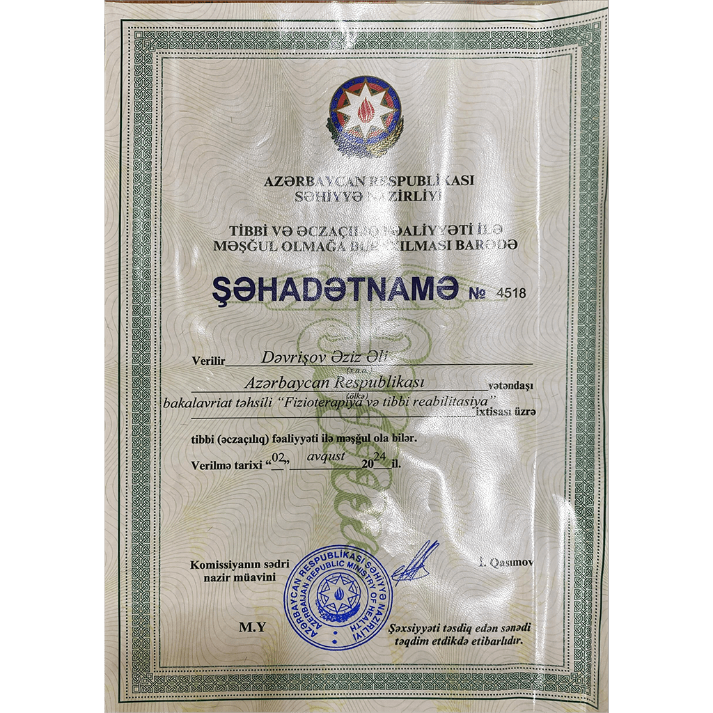 Əziz Dəvrişov Azərbaycan Səhəyye Nazirlyi